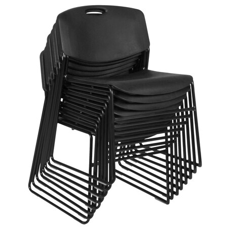 Regency Regency Zeng Ultra Compact Metal Frame Armless Stackable Chair - Black, PK8 4400BK8PK